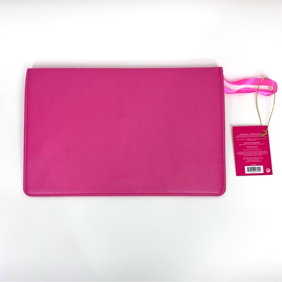 Juicy Couture Bright Pink Gold Studded Slim Envelope Clutch New Nwt - Picture 8 of 14